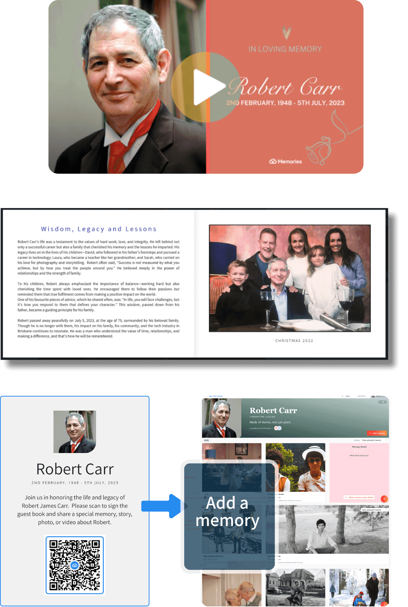 Step 1 - Create account and set up memorial